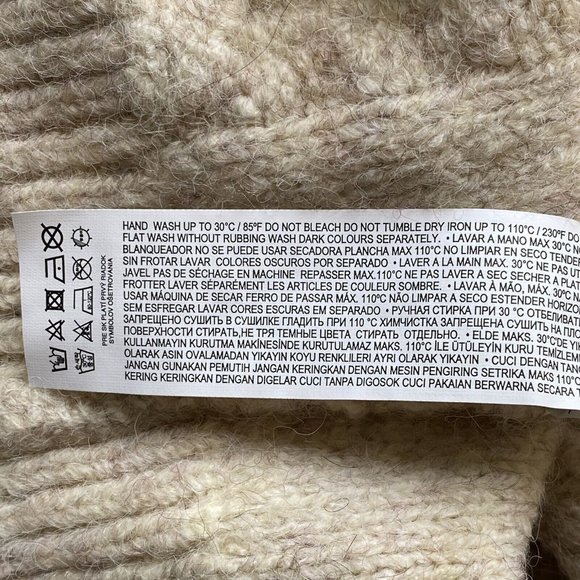 NWT MNG Mango Curve Chunky Cable Knit Sweater Ivory Beige/Collar Detail Plus 4XL - Picture 8 of 11